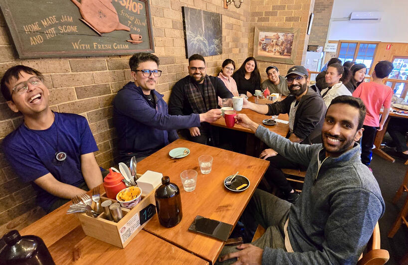 Good laugh and food after hiking is what we always look forward to :)